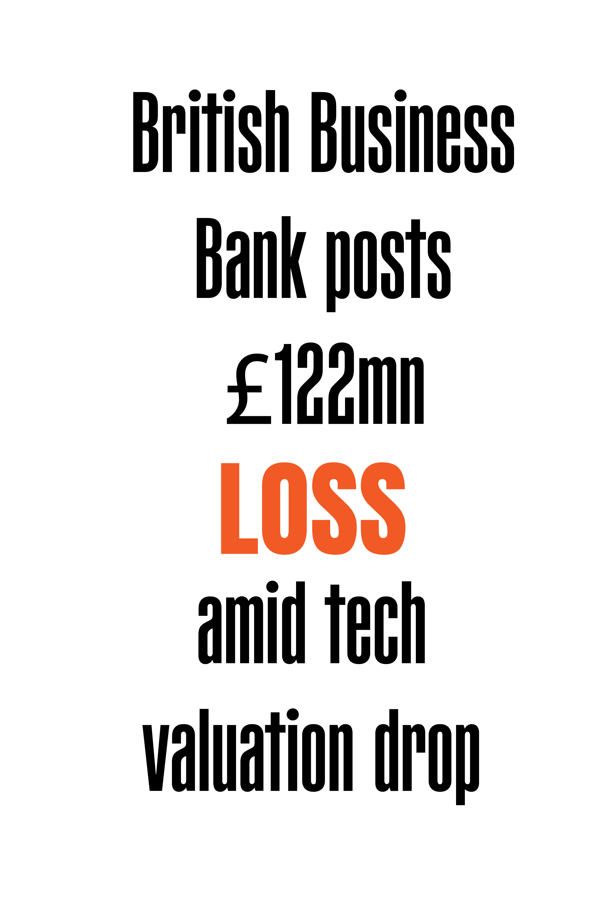 British business bank posts $122mm loss amid tech valuation drop